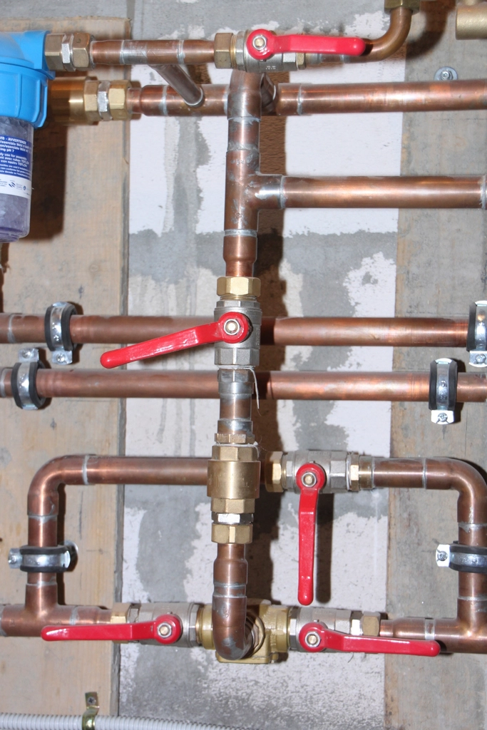 Copper gas pipework and valve traced during gas leak detection in Cornwall