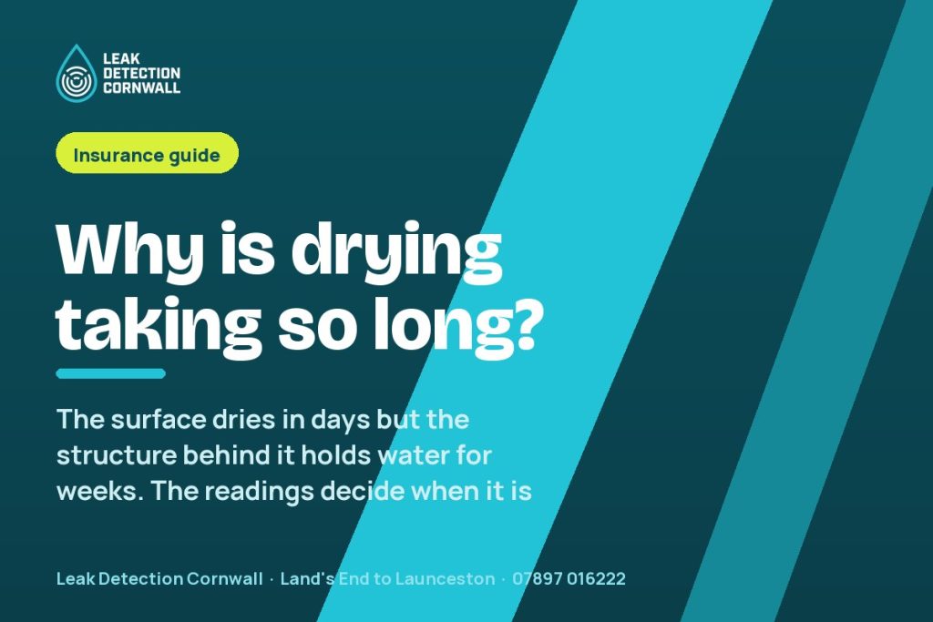 Drying Out After a Leak: How Long It Takes and Why the Insurer Insists | Leak Detection Cornwall
